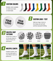 Chaussettes de football mi-mollet personnalisées pour hommes, antidérapantes, respirantes, à séchage rapide, pour l'entraînement sportif en automne