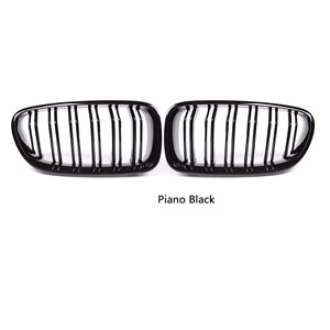 Parrilla Delantera Negra para Serie 5 F10 F11, Estilo Doble Listón, Accesorios para Automóviles, Estilo Diamantes Plateados, Parrillas Superiores de Carreras - Product Image 6