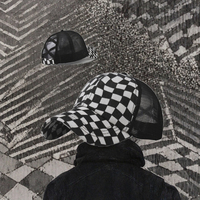 Casquette de pêche haute performance respirante et imperméable à 5 panneaux, en maille à carreaux, imprimée sur mesure, en mousse, réglable
