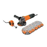 PRO BOX 1 Meuleuse combinée robuste 4-1/2' 700W 50/60Hz avec interrupteur à palette, disques de meulage et ruban à mesurer