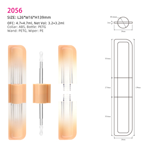 OMI OEM Envase de Plástico 2 en 1 de Doble Cara para Sombra Líquida y Delineador con Aplicador de Varita y Cepillo de Silicona, Tubos para Brillo Labial - Product Image 2