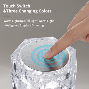 Không dây pha lê Rose <span class=keywords><strong>LED</strong></span> đèn bàn cho bar lampka nocna cảm ứng Pin cảm biến nhà hàng sạc <span class=keywords><strong>LED</strong></span> bảng đèn - Product Image 3