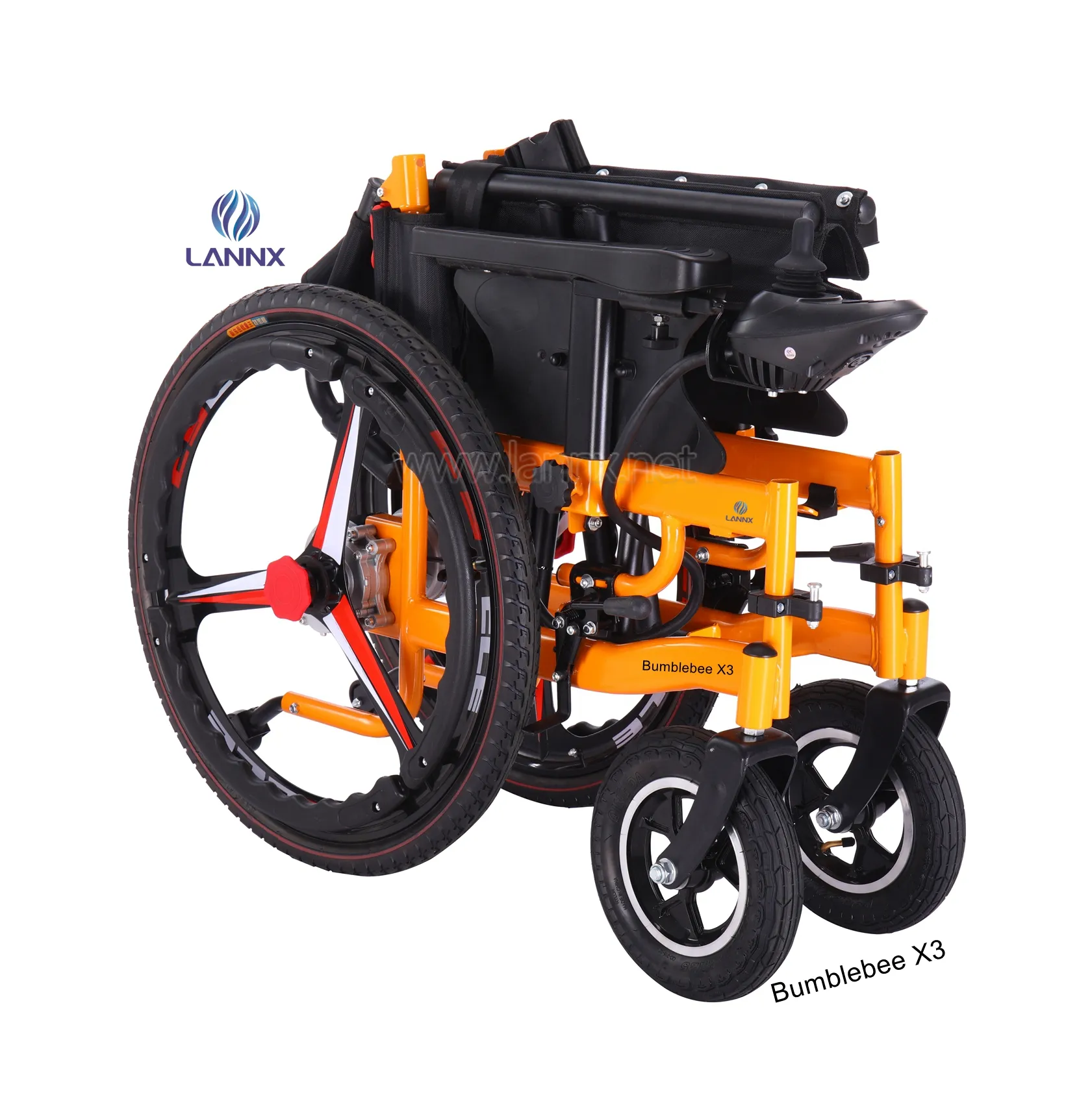 LANNX Bumblebee X3 economico portatile elettrico per tutti i terreni sedia a rotelle fuoristrada pieghevole sedia a rotelle elettrica leggera