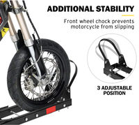 Support de transport vertical en acier pour moto 606 de 2 pouces avec rampe de chargement, support de transport en acier pour scooter pour SUV et camion