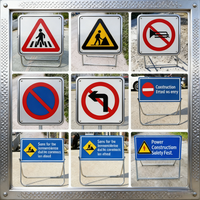 Panneau de signalisation routière personnalisé en usine, signalisation d'identification verticale pour travaux routiers, panneau d'avertissement 100cm*50cm*100cm en aluminium