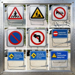 Señal <span class=keywords><strong>de</strong></span> Tráfico Personalizada <span class=keywords><strong>de</strong></span> Fábrica para Construcción <span class=keywords><strong>de</strong></span> Carreteras, Señal <span class=keywords><strong>de</strong></span> Advertencia <span class=keywords><strong>de</strong></span> Identificación Vertical para Ingeniería, 100cm*50cm*100cm, Aluminio - Product Image 1