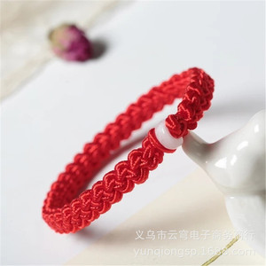 Red <b>String</b> <b>Bracelet</b> Pure Woven Red Color Unisex Everyday Wear Yiwu Origin - Product Image 2