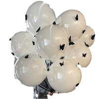 Grand ballon en latex écologique en forme d'orbite avec nœud papillon et carte, imprimé en sérigraphie 3 couleurs pour décoration d'anniversaire pour adultes