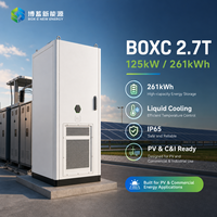 Armoire de stockage d'énergie BOX-E/OEM BOXC-2.7T 261 kWh 125 kW LiFePO4 à refroidissement liquide IP55 avec BMS intelligent pour stockage éolien/solaire hors réseau/sur réseau