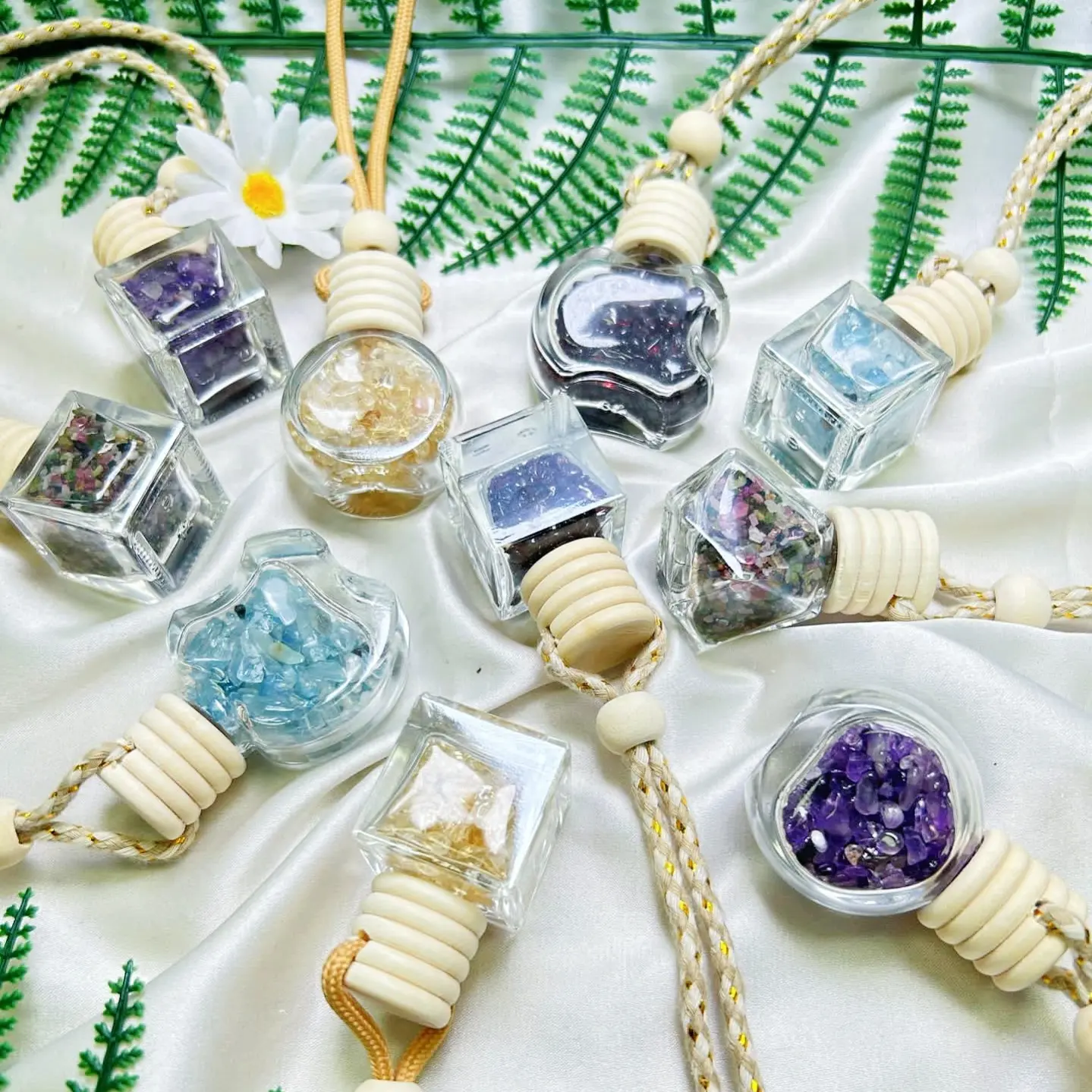 Natuurlijke Kristal Wensfles Met Touw Grind Steen Gevulde Decoratieve Met De Beste Diensten Met Hoge Kwaliteit Groothandel