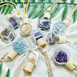 Natural Crystal Wishing Bottle with Rope Gravel Stone Filled Decorative With Best Services With high quality wholesale