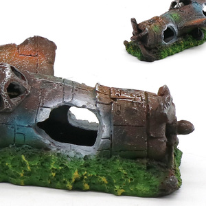 Decoración de Acuario de Avión Dañado, Adorno de Resina de Avión Hundiéndose con Cueva Escondida, Tengible Naufragio Submarino de Avión - Product Image 6