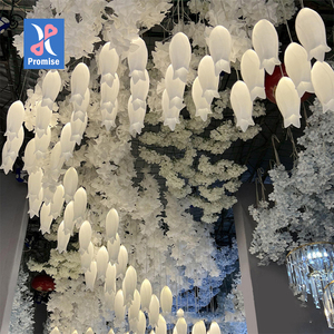 New milky white daffodil wedding ceiling decoration light, wedding mall store venue decoration prop ceiling light - Product Image 1