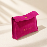 Pochette de présentation de bijoux moderne avec logo personnalisé, couvercle pliable pour collier, bracelet et emballage de marque privée