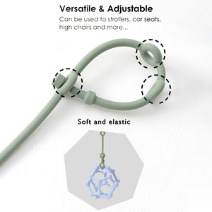 Tongtu Luxury Bpa Free Adjustable Straps Silicone Teether Ring Soft Toy Anti-Lost Chain Babies Kids Solid Color <b>Pacifier</b> Safety - Product Image 3