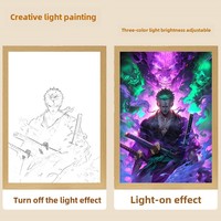 Une Pièce Anime LED Lumière Peinture Ornement Creative Source Lumineuse pour Chambre Chevet TV Cabinet Couple Cadeau