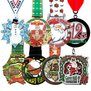 Fabrik benutzer definierte Weihnachten Metall 3D detaillierte Medaillen Schneeflocke Santa Holiday Marathon läuft Auszeichnungen Winter Kampagne Verteilung Geschenk - Product Image 1