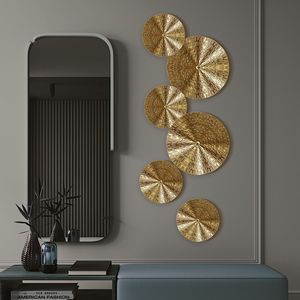 Moderno lusso oro disco in ferro da appendere a <span class=keywords><strong>parete</strong></span> luce per la casa arredamento in metallo ciondolo per la decorazione della stanza - Product Image 2