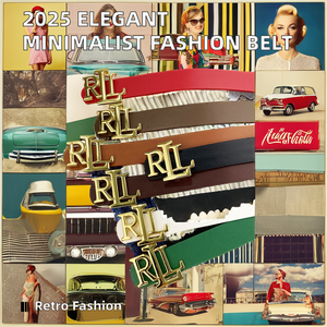 <span class=keywords><strong>Cinture</strong></span> di Design per Donne, Alta Qualità, Stile Vintage, Elegante Cintura per Jeans, Minimalista con Fibbia a Lettera, Nera e Bianca, per Abiti - Product Image 2