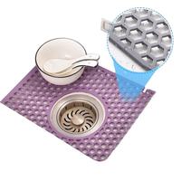 Tapis de vidange d'évier multifonctionnel en silicone souple, écologique, nouveau style chinois, multicolore, pour la cuisine, vidange rapide, résistant à la chaleur