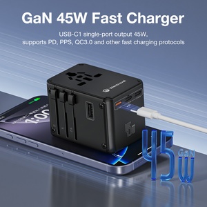 Wontravel 45W South African 3 Pin <b>Plug</b> USB Worldwide international Travel <b>Adapter</b> for Travel - Product Image 2