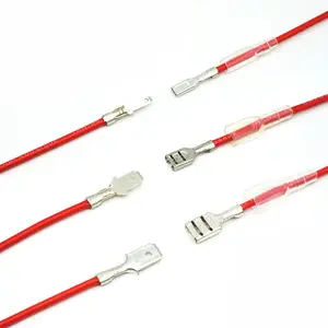 Faston-Conector de latón para altavoz eléctrico, Conector de crimpado, terminales de corte de cableado, Serie de paso de 2,8mm, 6,3, 6,3