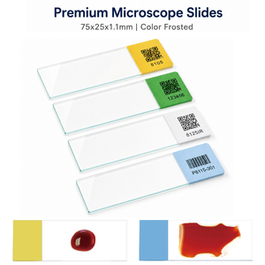 Portaobjetos de Microscopio con Recubrimiento de Color MEDONLY, 25x75x1.1mm, Imprimibles con Código QR, Extremo Esmerilado para Patología, Impresoras Láser e Inkjet Térmicas - Product Image 3