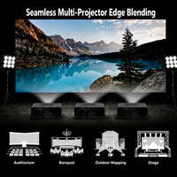 Projecteur laser 3LCD 4K 10000 lumens, laser bicolore pour église, salle de conférence, avec fusion des images sur les bords, 360 degrés, HDBaseT
