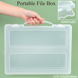 SUNSHING-Organizador de papel de plástico de gran capacidad para documentos A4, caja protectora de archivos, estuche protector de escritorio, suministros de oficina, soporte con asa - Product Image 2