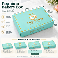 Boîte à pâtisserie en carton alimentaire avec impression de logo personnalisé, bordure dorée, pour donuts, pâtisseries, desserts, café, vente au détail, à emporter