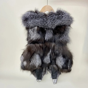 Damen Winter Warm Fox Pelzmantel Natürliche Flauschige Ärmellose Weste Jacke, Kurze Luxus Kunst pelz Oberbekleidung für kaltes Wetter - Product Image 2