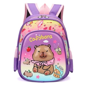 Carino Capybala cartone animato zaino per ragazzi ragazze cotone leggero poliestere grande caramella per la scuola materna - Product Image 5