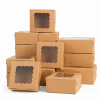 Boîte en kraft écologique personnalisée en gros avec logo, boîte d'emballage en papier avec fenêtre transparente, petit coffret cadeau