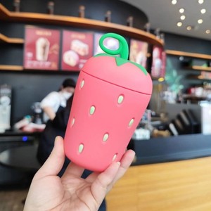RTS vendita doppia bottiglia d'acqua fragola carino Tumbler eleganti regali per bambini bevande fredde studenti latte tè tazza di vetro - Product Image 4