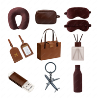 Ensemble cadeau de voyage d'affaires personnalisé avec accessoires sur le thème des compagnies aériennes