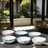 Bol à riz universel en porcelaine fine de qualité supérieure 'Six Harmonies', style zen harmonieux, vaisselle orientale traditionnelle, non toxique