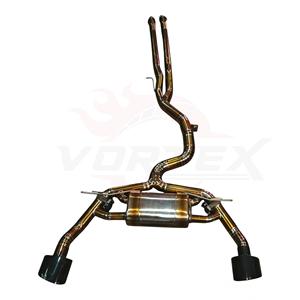 Échappement à soupapes Vortex Performance en titane doré pour Audi RS3 2.5L 2016-2024 avec sorties ovales doubles et amélioration acoustique - Product Image 1
