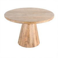 Table à manger moderne en bois de manguier massif de qualité supérieure, écologique, avec base sculpturale, finition naturelle, pour appartement, hôtel, école