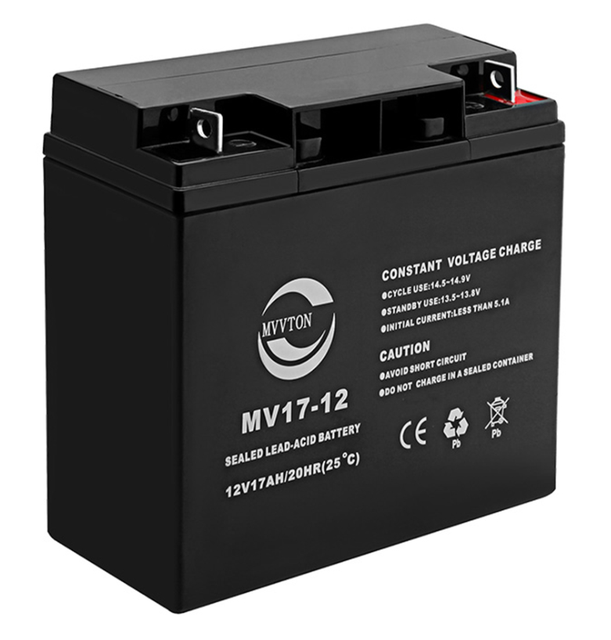 MVVTON UPS 12V 17Ah Solar Lead Acid Battery CE Certified AGM Sealed Type for Home Appliances & Toys Energy Storage