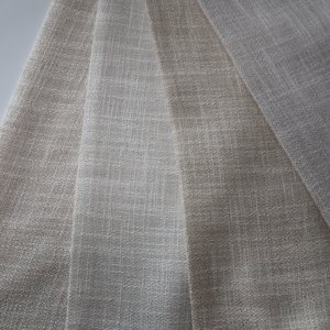 Rollo de tela de cortina de velo transparente de microfibra 100% poliéster, estilo lino liso, de terciopelo tejido de lujo al por mayor para sala de estar, personalizado - Product Image 2