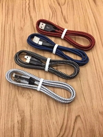 Pengisi Daya Ponsel Kuat, 3A, Pengisian Cepat, Kepang, Kabel Mikro Usb-C, 1M 3ft