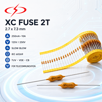 Fusible XC PICO-Small 2T 2.7x7.3mm 250mA-10A 125-250V AC Tr0g IEC 60269 TUV/VDE/CB pour équipement de télécommunications