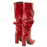 Chaussures à fermeture éclair en cuir Stivali Donna Chaussures Talon Bottes Femme 2025 Fashion Spike Heels Mid Calf Chunky Heel Bottes pour femmes
