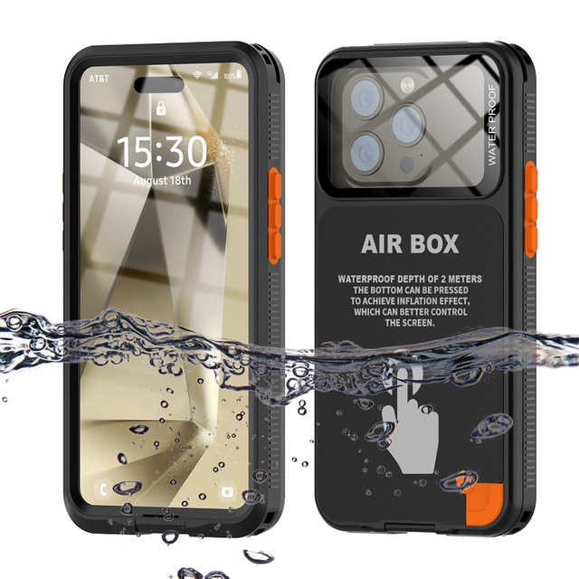 For iphone 15 14 13 12 Pro Max Plus Waterproof IP68 Underwater Diving Swimming Shockproof TPU PC Full Body Case