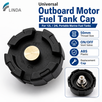 Tutup Tangki Bensin Anti-Statis Linda Marine Boat Pengganti Ulir Sekrup 50mm untuk Tangki Bahan Bakar Portabel Luar Perahu 12L/24L