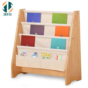 Libreria in Legno Massello per Bambini, Scaffale da Terra per Libri Illustrati, Area Lettura per Bambini, Non Occupa Spazio - Product Image 1