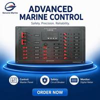 Panneau électrique marin avec voltmètre numérique, ampèremètre, chargeur USB, panneau de commutation 12V 24V DC pour yacht, bateau, système d'alimentation marine