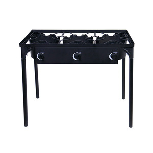Réchaud à gaz extérieur en fonte Hongkun à trois brûleurs HT003 pour le camping et la restauration familiale - Product Image 2