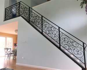 Prima cửa trước bước lan can rèn vật liệu sắt cầu thang lan can độc đáo thiết kế lan can bán buôn rèn sắt lan can - Product Image 4