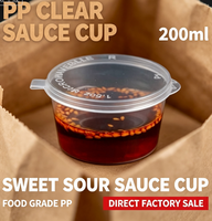 Gobelet jetable portable en PP pour trempage, usage industriel, récipient alimentaire pour sauces à emporter, emballage de sauce BBQ